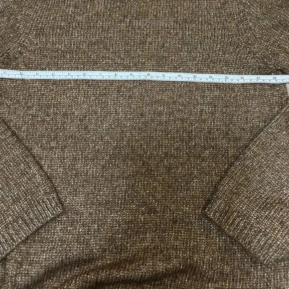 Ann Taylor Brown Gold Metallic Oversized Sweater Size Small - Picture 4 of 7